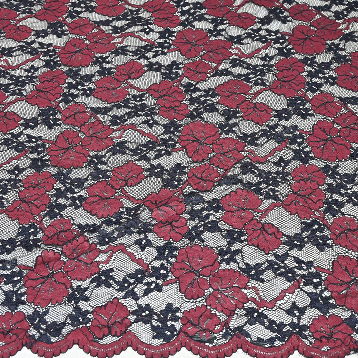 Cotton Lace Embroidery Fabric | Elegant Floral Embroidered Lace Ethnic Fabric-AT10926B-A5