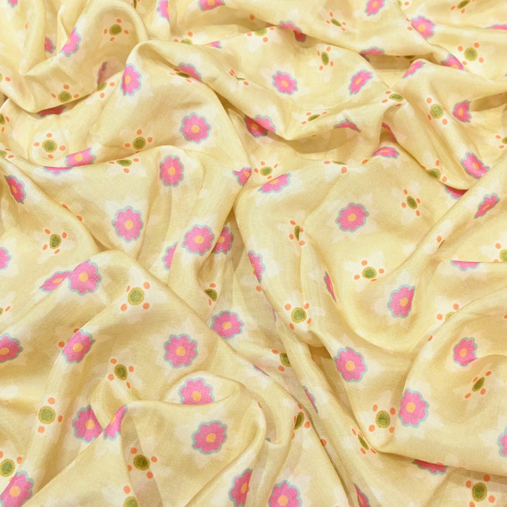 Multicolor Muslin Digital Print Fabric-000844-12