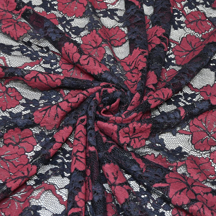 Cotton Lace Embroidery Fabric | Elegant Floral Embroidered Lace Ethnic Fabric-AT10926B-A5