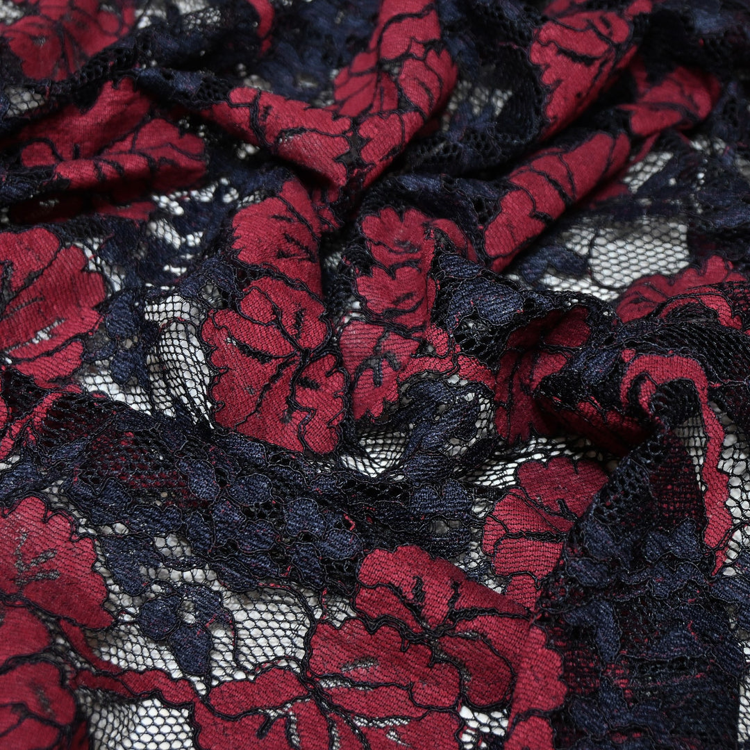 Cotton Lace Embroidery Fabric | Elegant Floral Embroidered Lace Ethnic Fabric-AT10926B-A5