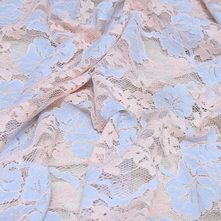 Cotton Lace Embroidery Fabric | Elegant Floral Embroidered Lace Ethnic Fabric-AT10926B-A4