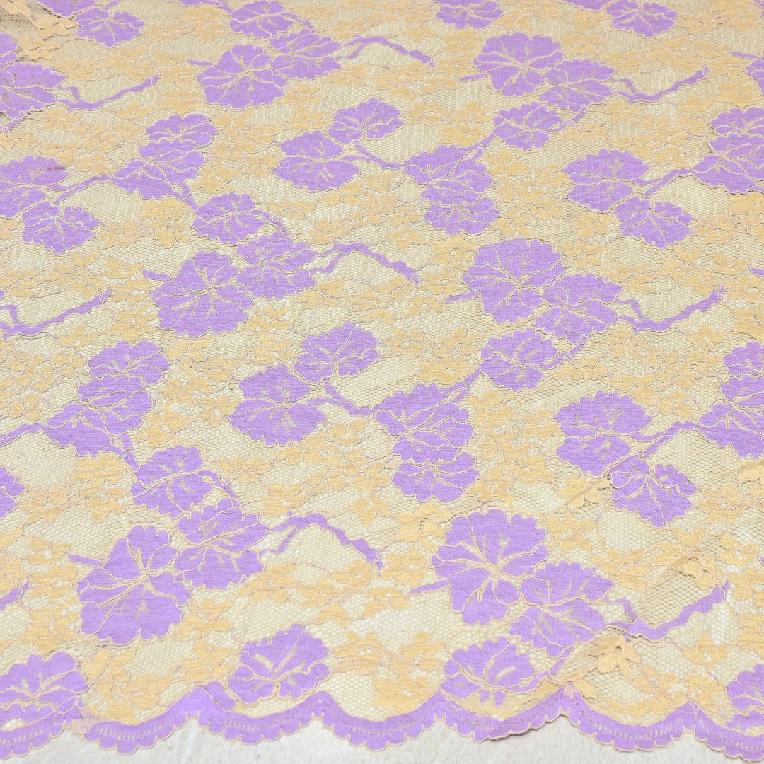 Cotton Lace Embroidery Fabric | Elegant Floral Embroidered Lace Ethnic Fabric-AT10926B-A3