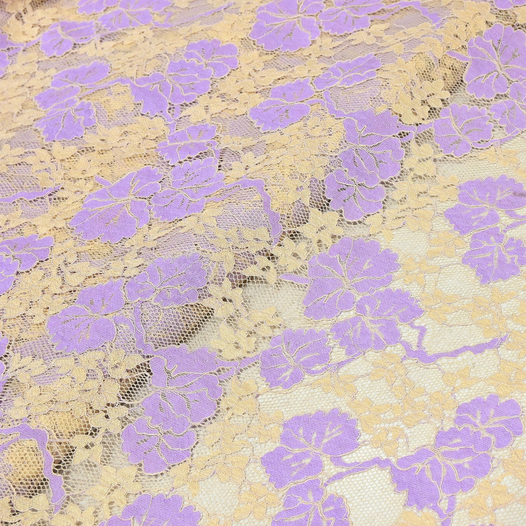 Cotton Lace Embroidery Fabric | Elegant Floral Embroidered Lace Ethnic Fabric-AT10926B-A3