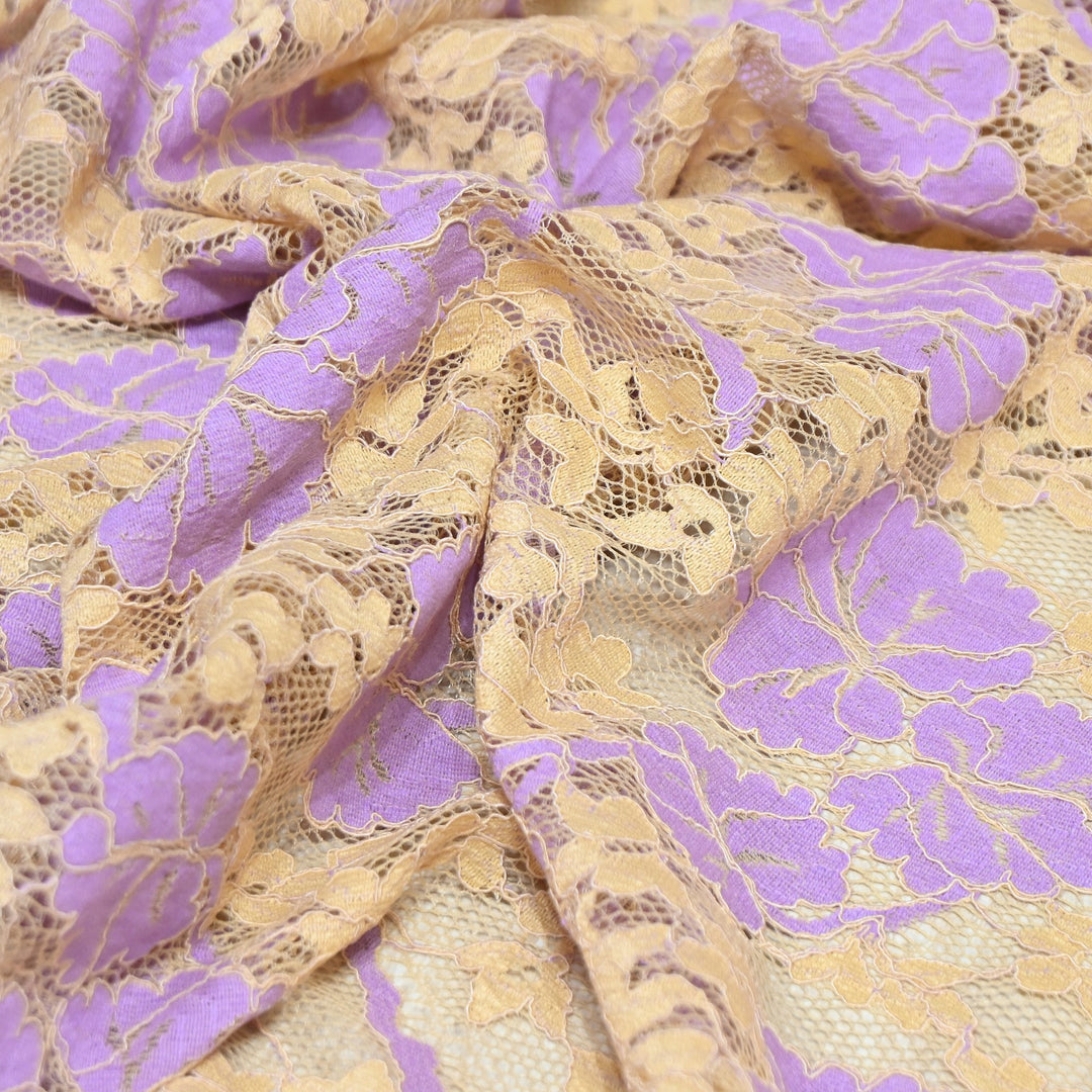 Cotton Lace Embroidery Fabric | Elegant Floral Embroidered Lace Ethnic Fabric-AT10926B-A3