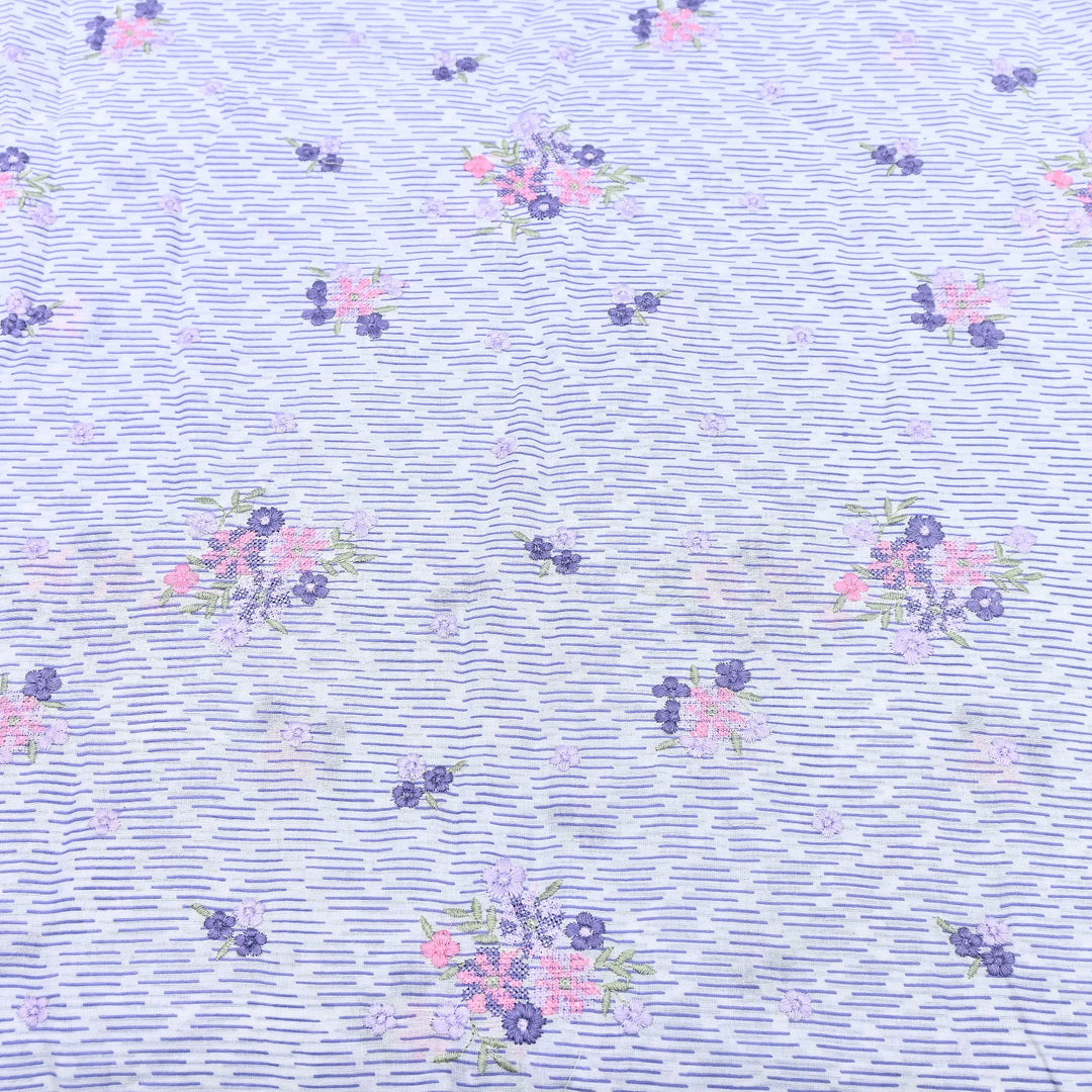 Premium Cotton Malmal Discharge Print Embroidery Fabric | Soft Lightweight Designer Fabric- GP4168-1