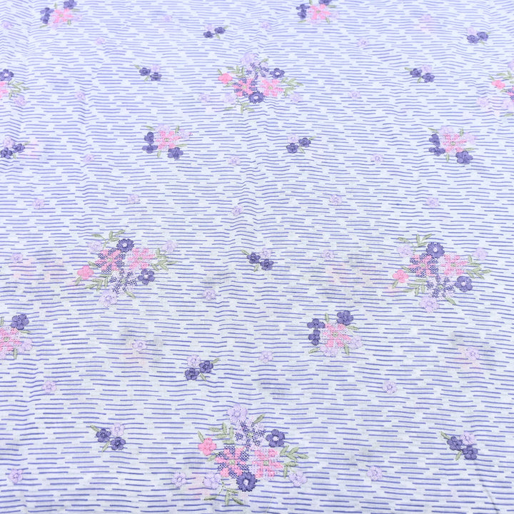 Premium Cotton Malmal Discharge Print Embroidery Fabric | Soft Lightweight Designer Fabric- GP4168-1