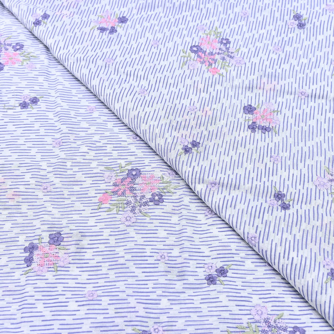 Premium Cotton Malmal Discharge Print Embroidery Fabric | Soft Lightweight Designer Fabric- GP4168-1