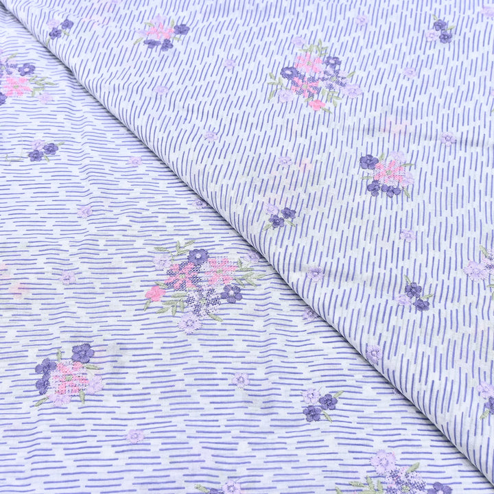 Premium Cotton Malmal Discharge Print Embroidery Fabric | Soft Lightweight Designer Fabric- GP4168-1