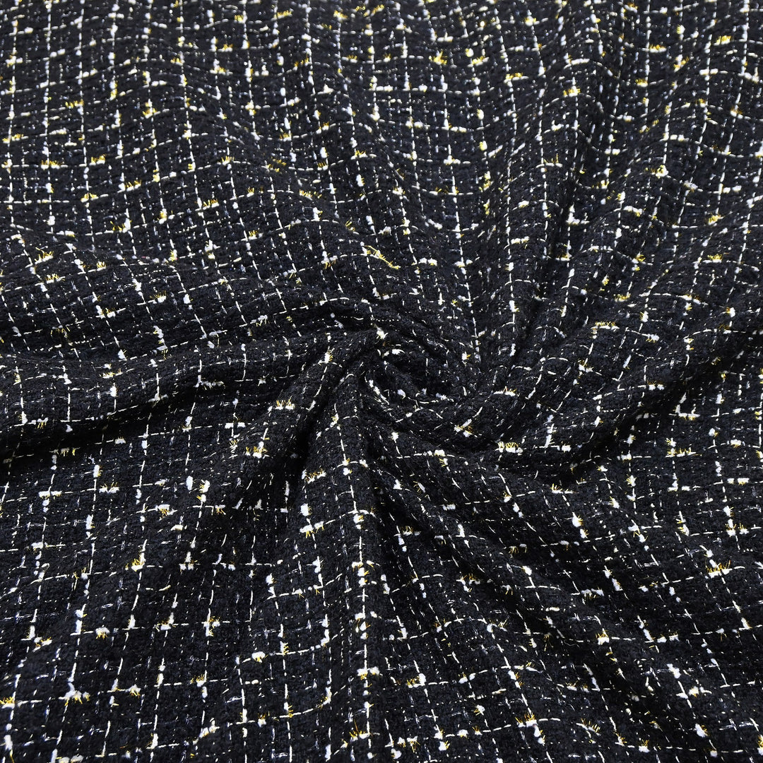 Premium Sequins Tweed Fabric – Soft Textured Designer Tweed Fabric - 039R50-A