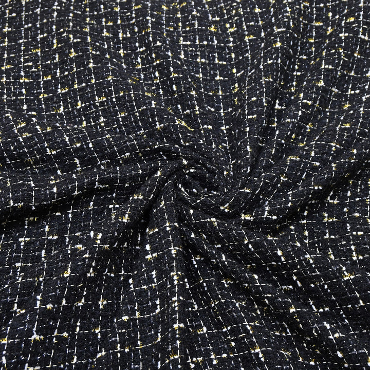 Premium Sequins Tweed Fabric – Soft Textured Designer Tweed Fabric - 039R50-A