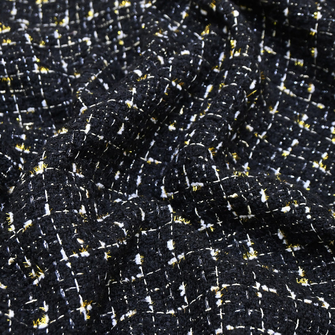 Premium Sequins Tweed Fabric – Soft Textured Designer Tweed Fabric - 039R50-A