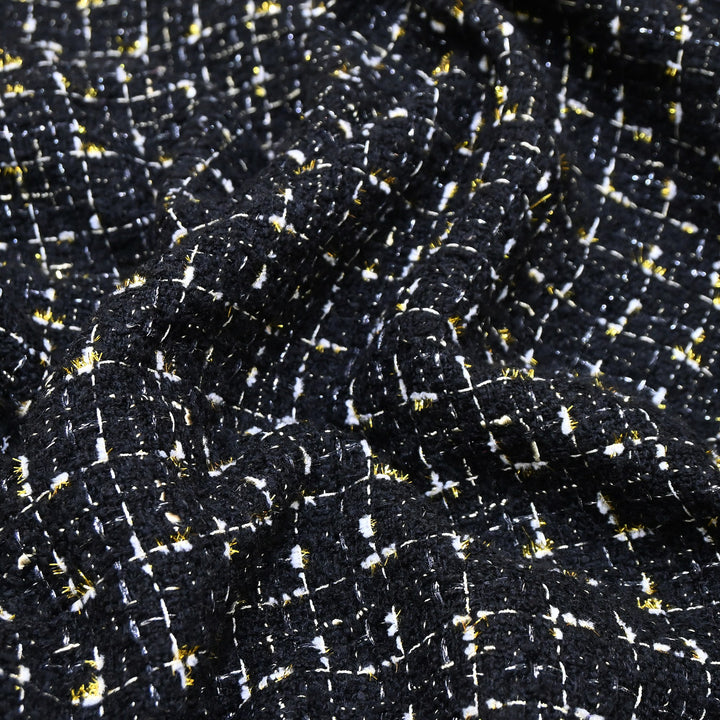 Premium Sequins Tweed Fabric – Soft Textured Designer Tweed Fabric - 039R50-A