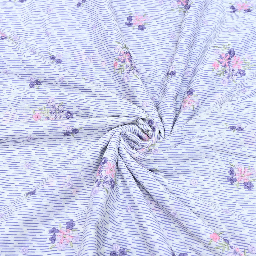 Premium Cotton Malmal Discharge Print Embroidery Fabric | Soft Lightweight Designer Fabric- GP4168-1