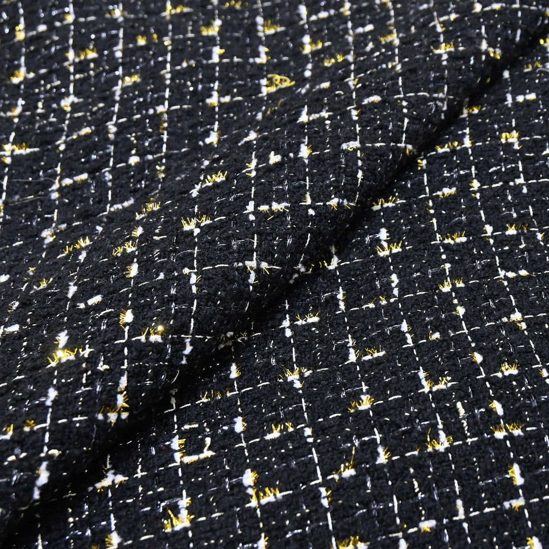 Premium Sequins Tweed Fabric – Soft Textured Designer Tweed Fabric - 039R50-A