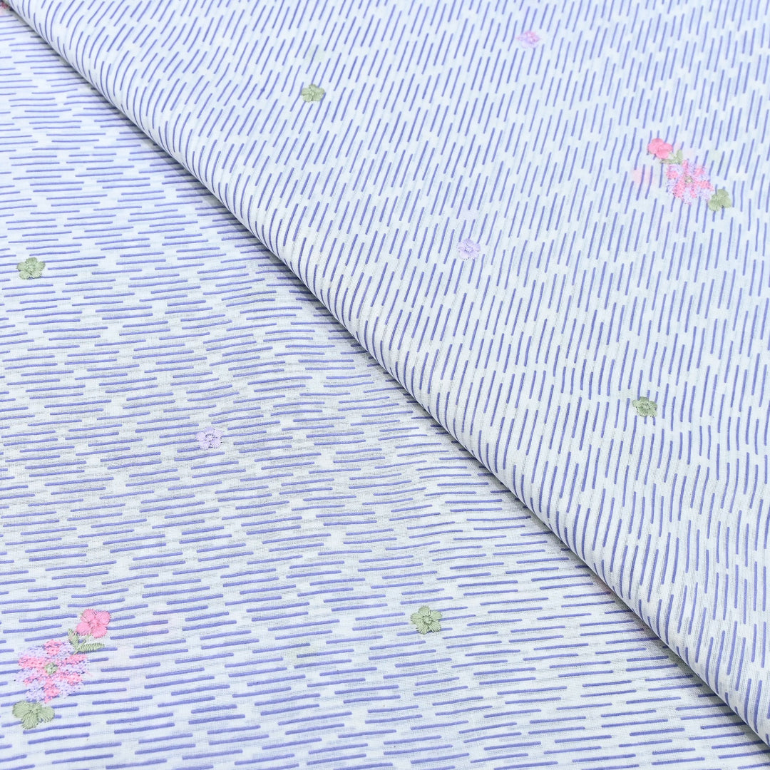 Premium Cotton Malmal Discharge Print Embroidery Fabric | Soft Lightweight Designer Fabric- GP4168A-1