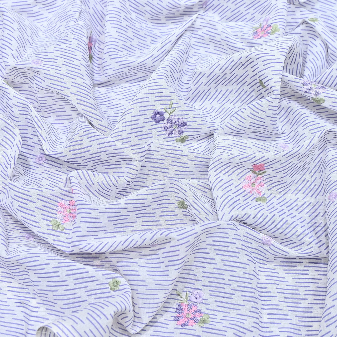 Premium Cotton Malmal Discharge Print Embroidery Fabric | Soft Lightweight Designer Fabric- GP4168A-1