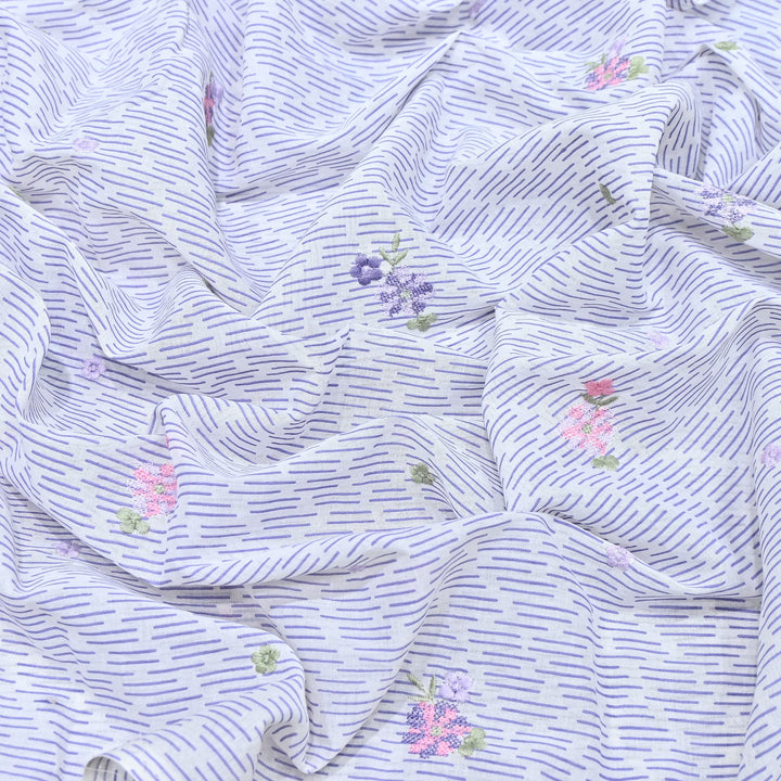 Premium Cotton Malmal Discharge Print Embroidery Fabric | Soft Lightweight Designer Fabric- GP4168A-1