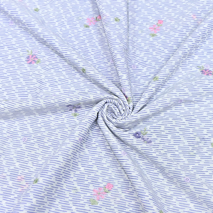 Premium Cotton Malmal Discharge Print Embroidery Fabric | Soft Lightweight Designer Fabric- GP4168A-1