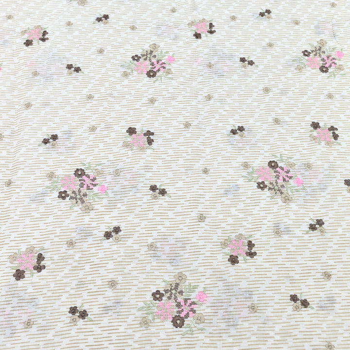 Premium Cotton Malmal Discharge Print Embroidery Fabric | Soft Lightweight Designer Fabric- GP4168-7