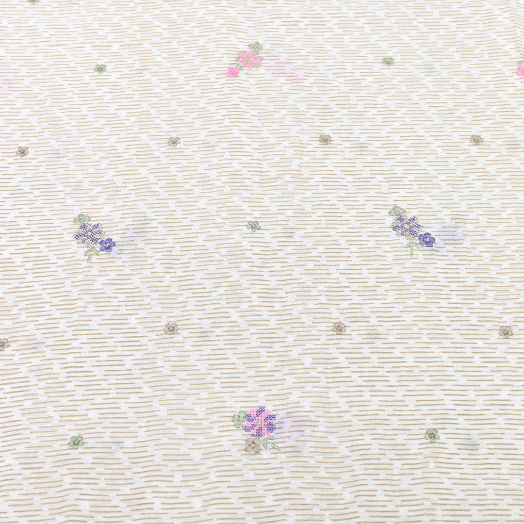Premium Cotton Malmal Discharge Print Embroidery Fabric | Soft Lightweight Designer Fabric- GP4168A-7
