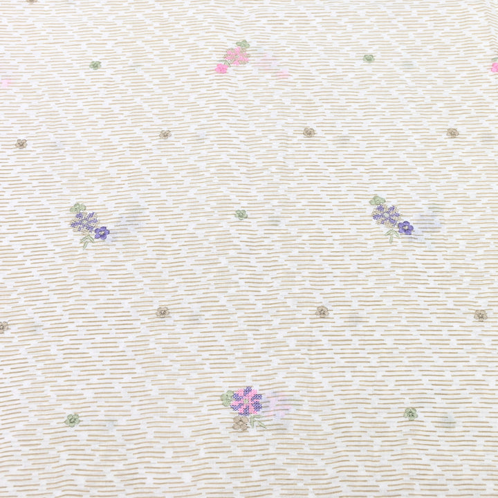 Premium Cotton Malmal Discharge Print Embroidery Fabric | Soft Lightweight Designer Fabric- GP4168A-7