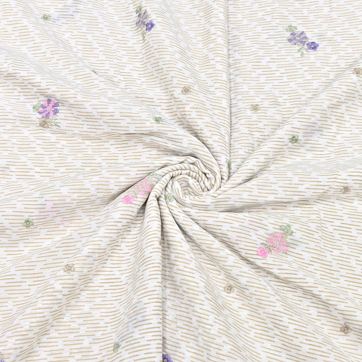 Premium Cotton Malmal Discharge Print Embroidery Fabric | Soft Lightweight Designer Fabric- GP4168A-7