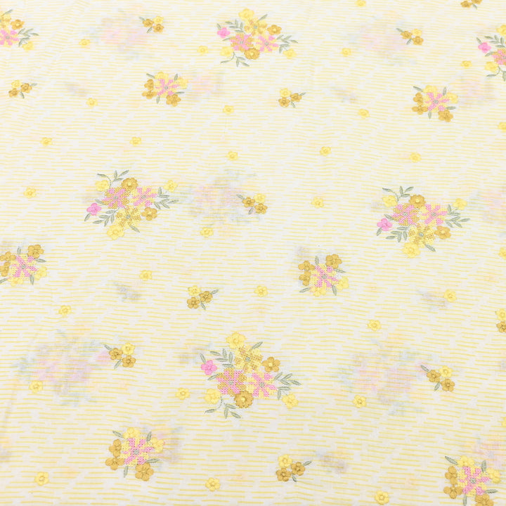 Premium Cotton Malmal Discharge Print Embroidery Fabric | Soft Lightweight Designer Fabric- GP4168-2