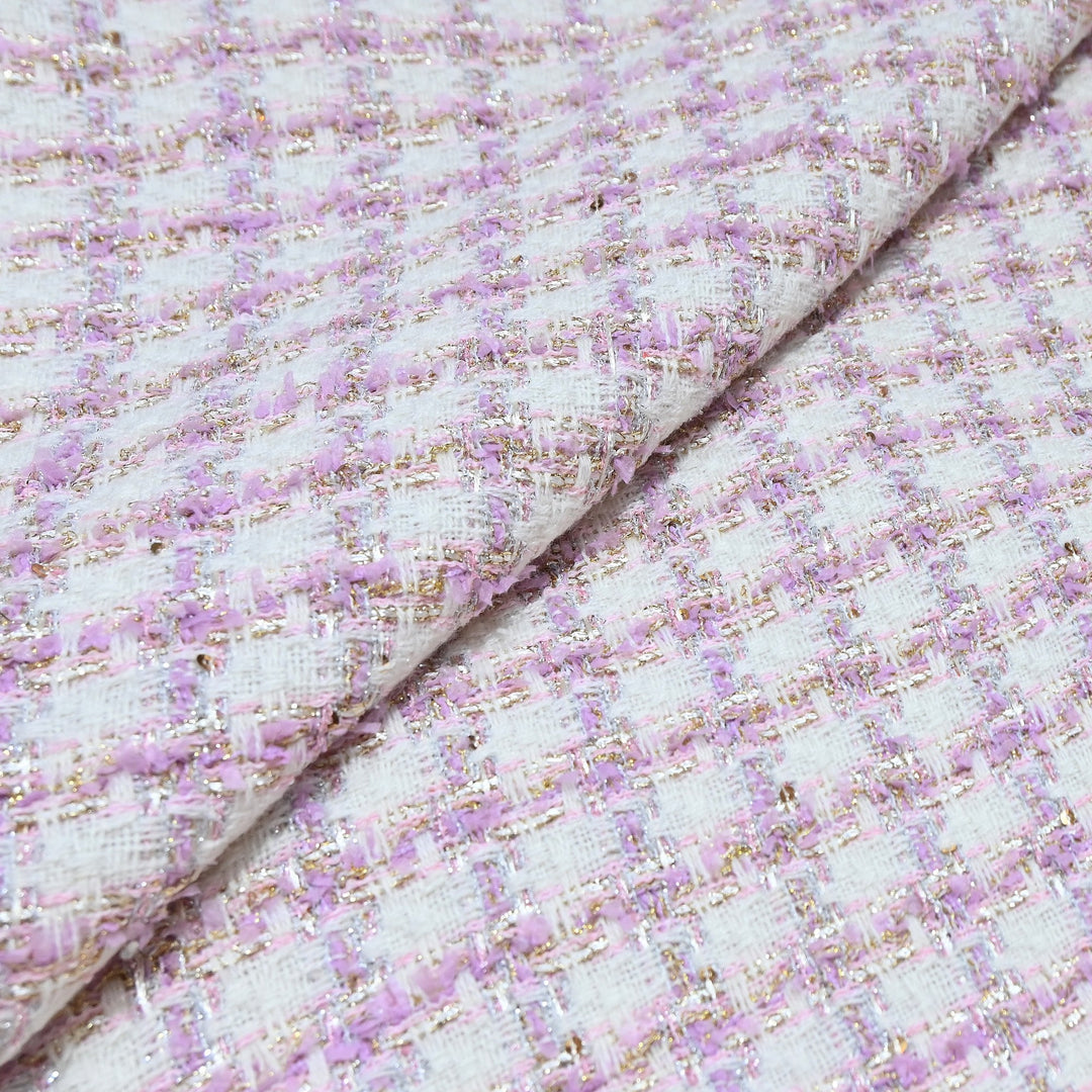 Premium Sequins Tweed Fabric – Soft Textured Designer Tweed Fabric-039R50-A7
