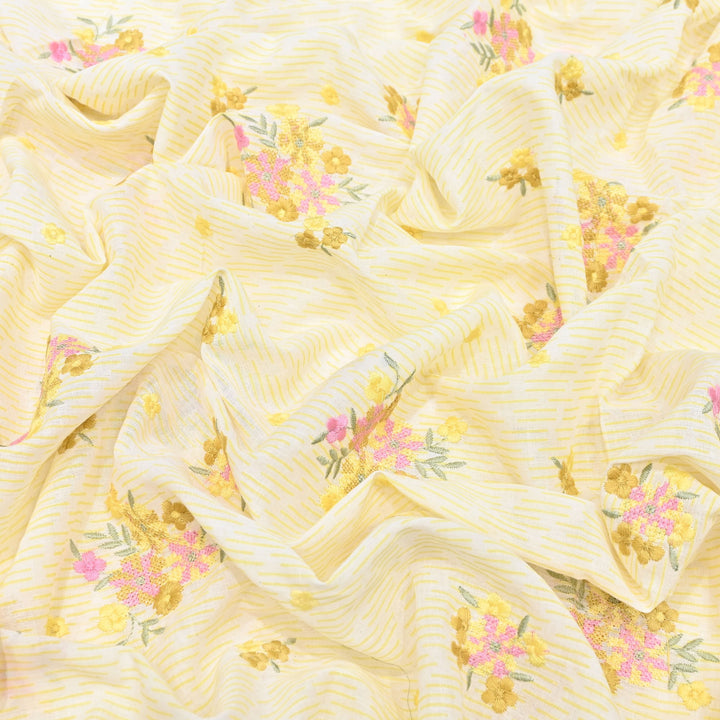 Premium Cotton Malmal Discharge Print Embroidery Fabric | Soft Lightweight Designer Fabric- GP4168-2