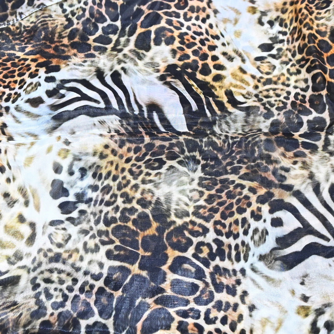 Premium Glass Organza Digital Print Fabric | Designer Printed Organza fabric-GLA200-3