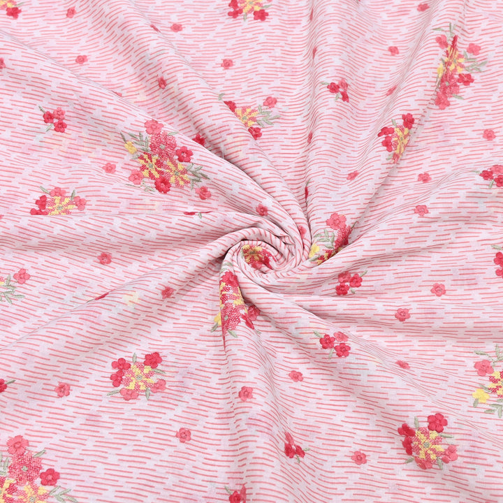 Premium Cotton Malmal Discharge Print Embroidery Fabric | Soft Lightweight Designer Fabric- GP4168-8