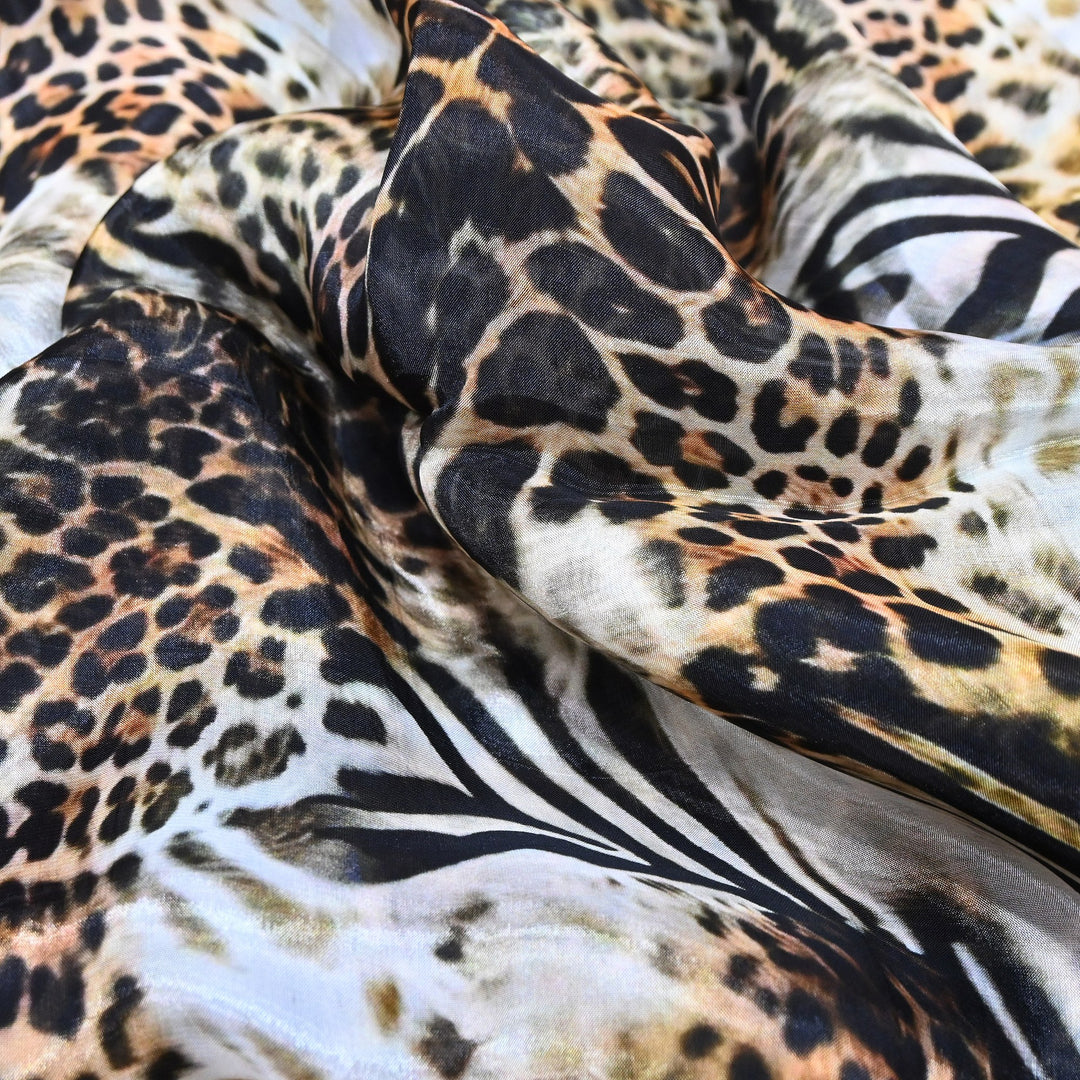 Premium Glass Organza Digital Print Fabric | Designer Printed Organza fabric-GLA200-3