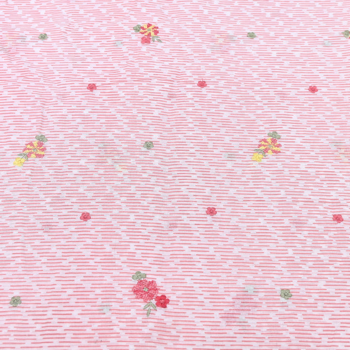 Premium Cotton Malmal Discharge Print Embroidery Fabric | Soft Lightweight Designer Fabric- GP4168A-8