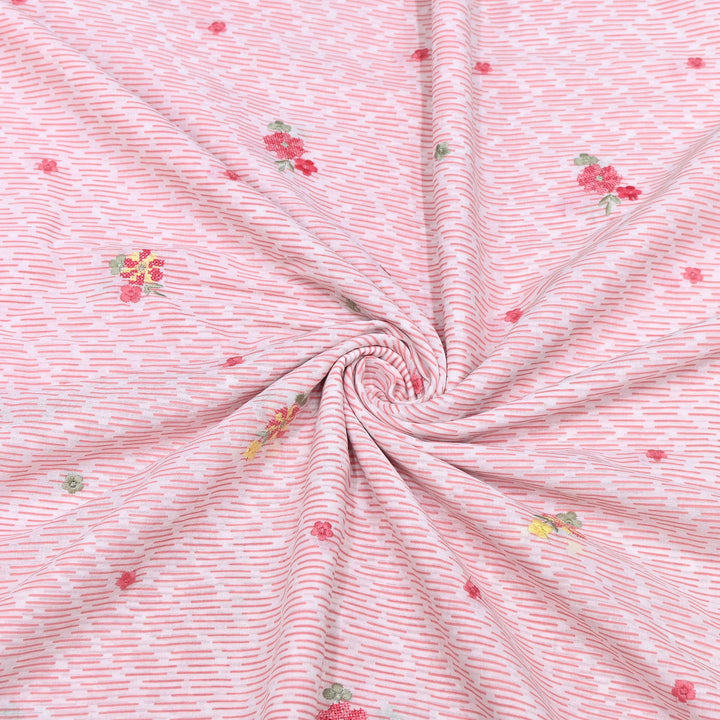 Premium Cotton Malmal Discharge Print Embroidery Fabric | Soft Lightweight Designer Fabric- GP4168A-8