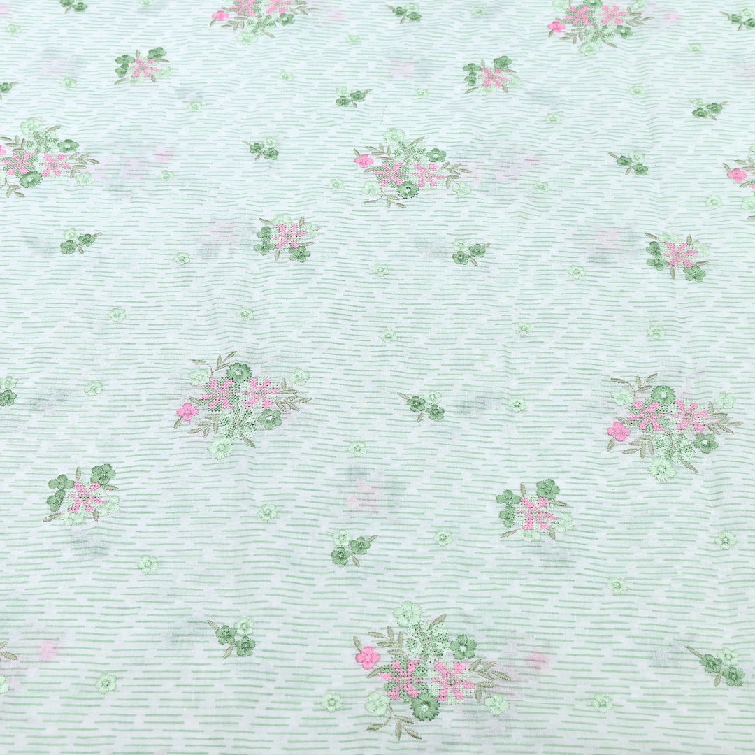 Premium Cotton Malmal Discharge Print Embroidery Fabric | Soft Lightweight Designer Fabric- GP4168-3