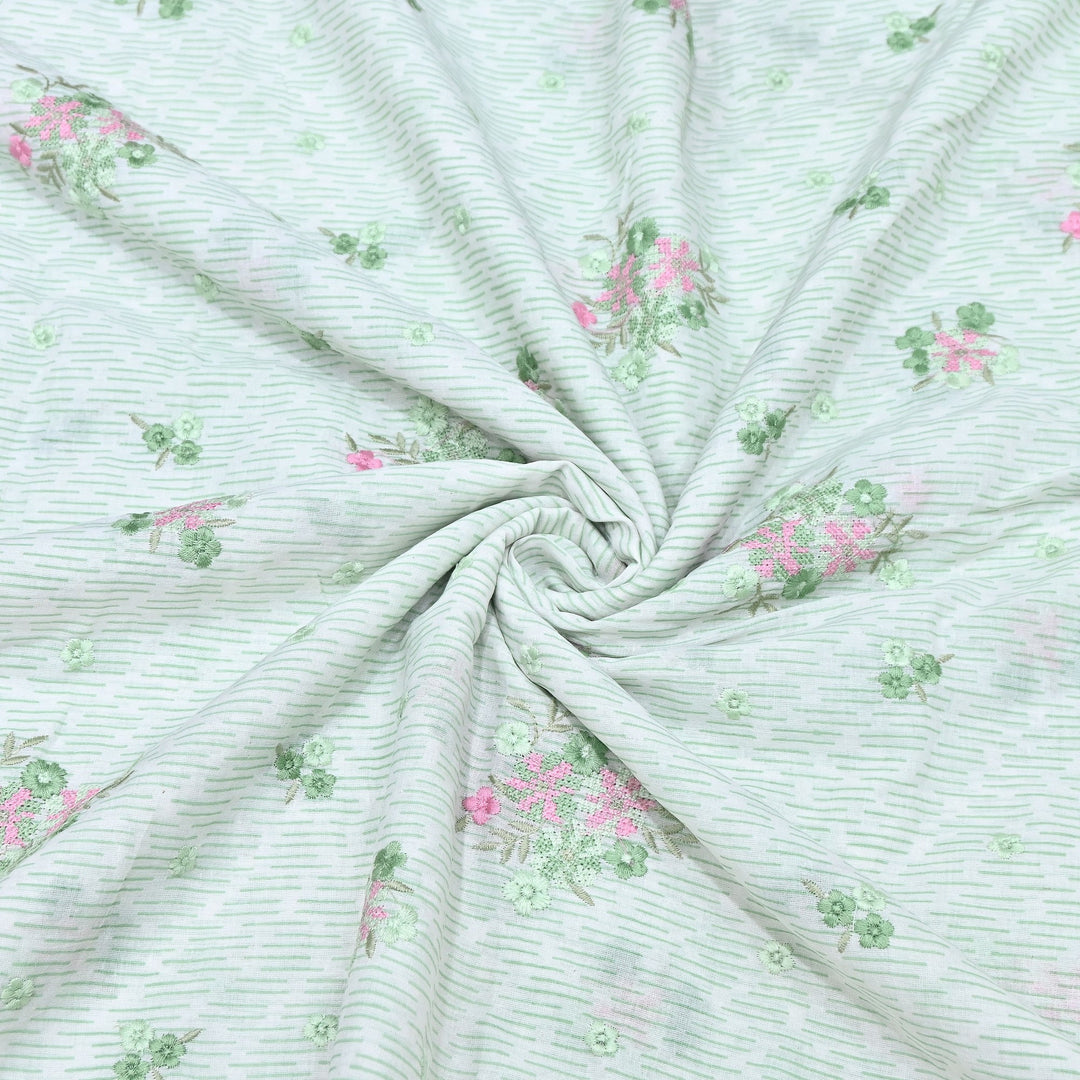 Premium Cotton Malmal Discharge Print Embroidery Fabric | Soft Lightweight Designer Fabric- GP4168-3