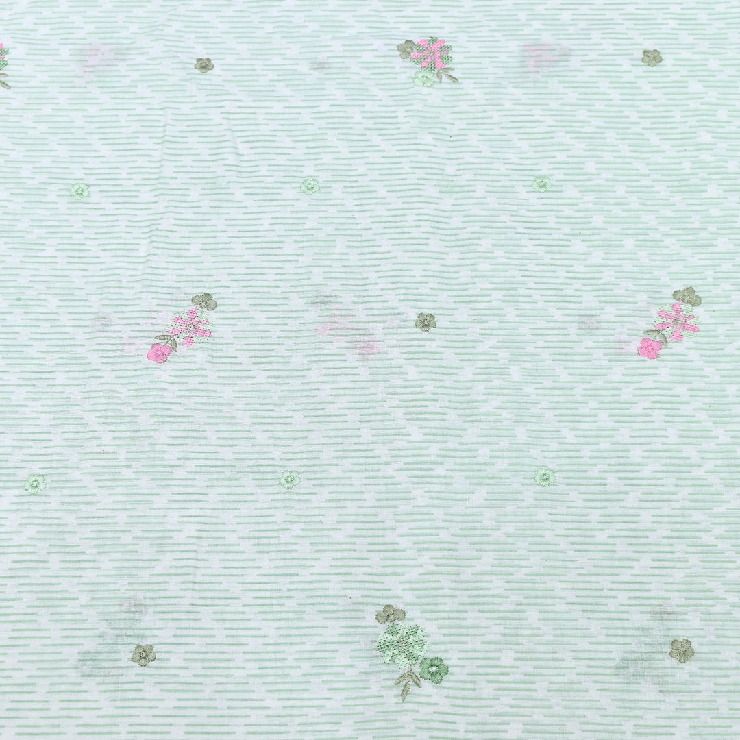 Premium Cotton Malmal Discharge Print Embroidery Fabric | Soft Lightweight Designer Fabric- GP4168A-3