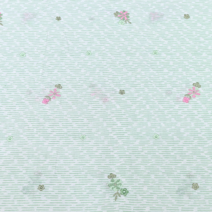 Premium Cotton Malmal Discharge Print Embroidery Fabric | Soft Lightweight Designer Fabric- GP4168A-3