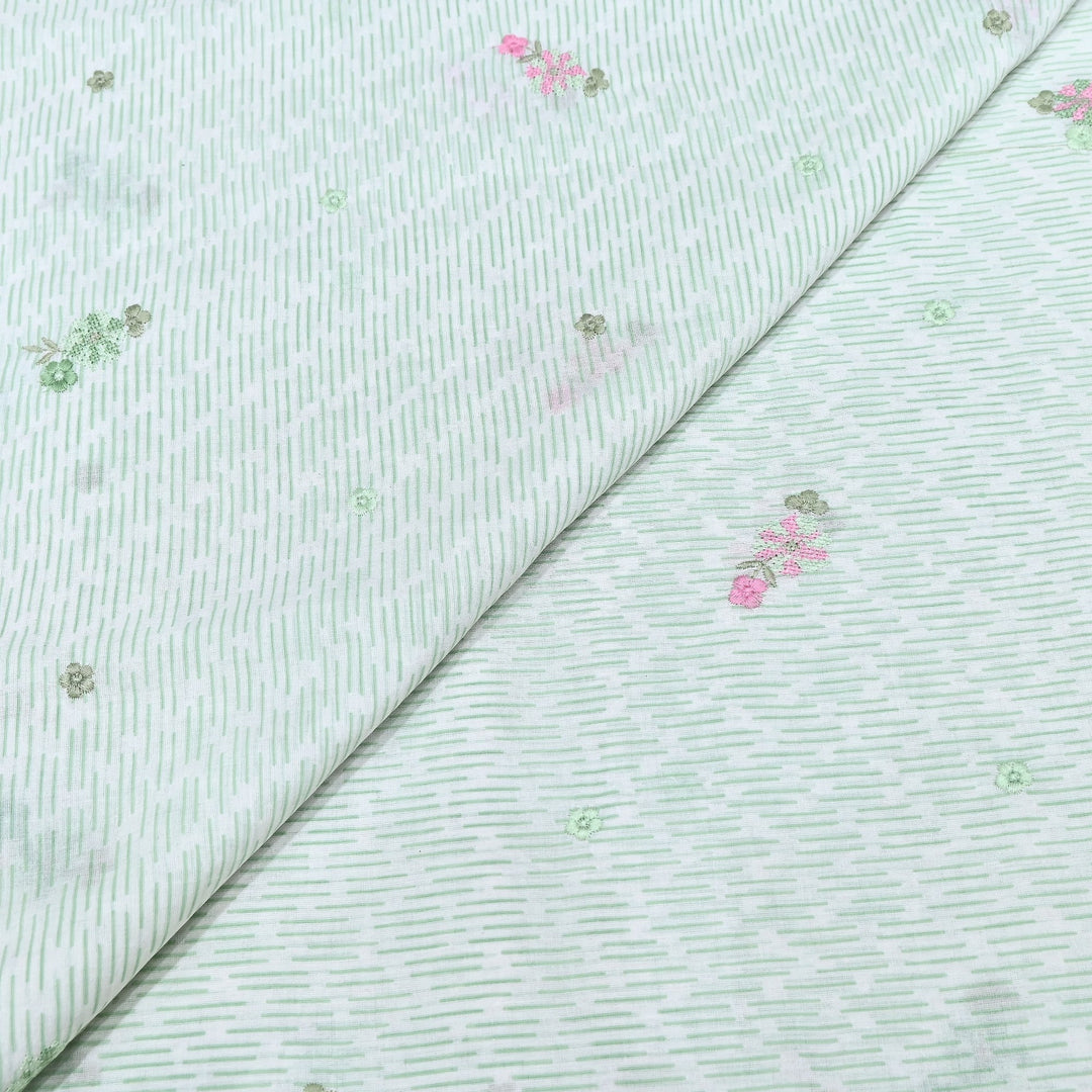 Premium Cotton Malmal Discharge Print Embroidery Fabric | Soft Lightweight Designer Fabric- GP4168A-3