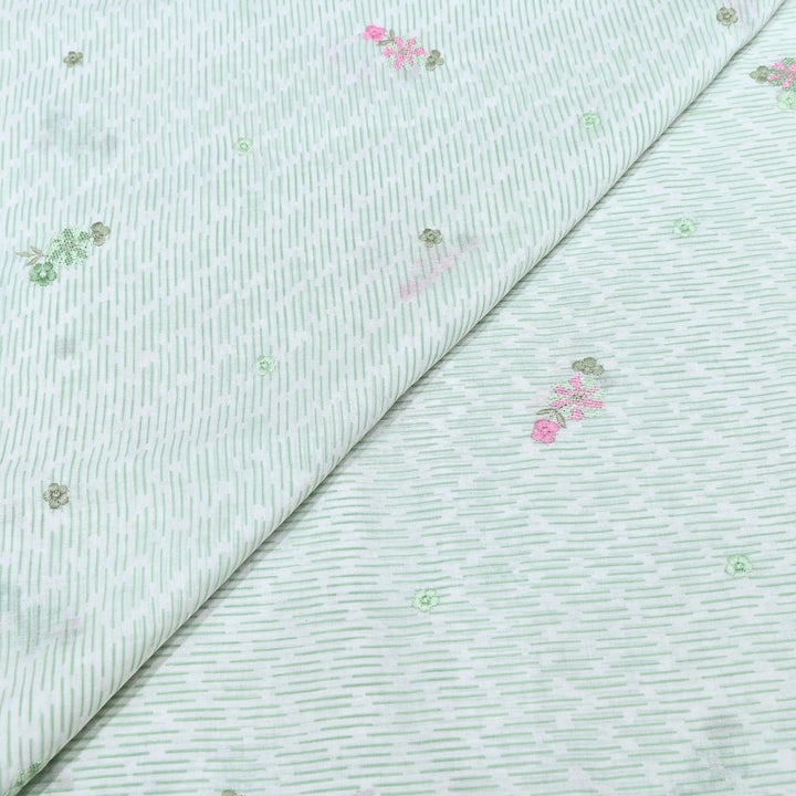 Premium Cotton Malmal Discharge Print Embroidery Fabric | Soft Lightweight Designer Fabric- GP4168A-3