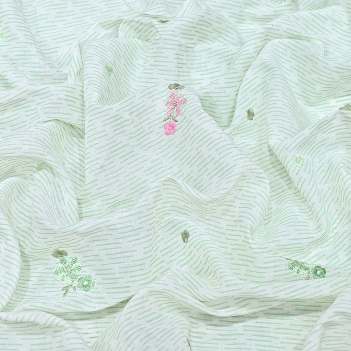 Premium Cotton Malmal Discharge Print Embroidery Fabric | Soft Lightweight Designer Fabric- GP4168A-3