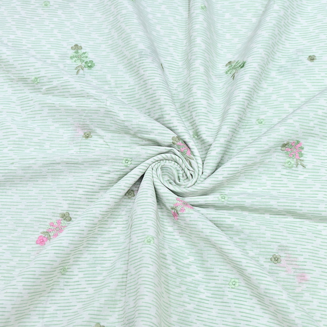 Premium Cotton Malmal Discharge Print Embroidery Fabric | Soft Lightweight Designer Fabric- GP4168A-3