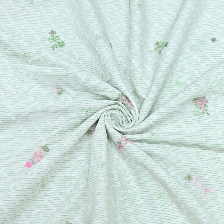 Premium Cotton Malmal Discharge Print Embroidery Fabric | Soft Lightweight Designer Fabric- GP4168A-3