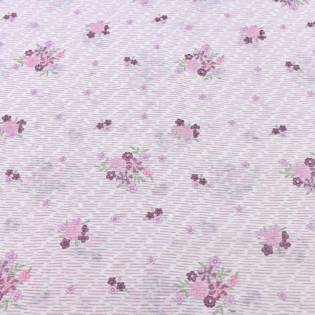 Premium Cotton Malmal Discharge Print Embroidery Fabric | Soft Lightweight Designer Fabric- GP4168-6