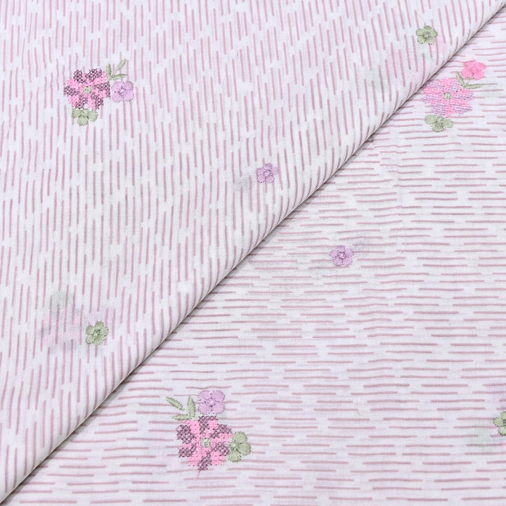 Premium Cotton Malmal Discharge Print Embroidery Fabric | Soft Lightweight Designer Fabric- GP4168A-6