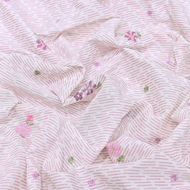 Premium Cotton Malmal Discharge Print Embroidery Fabric | Soft Lightweight Designer Fabric- GP4168A-6