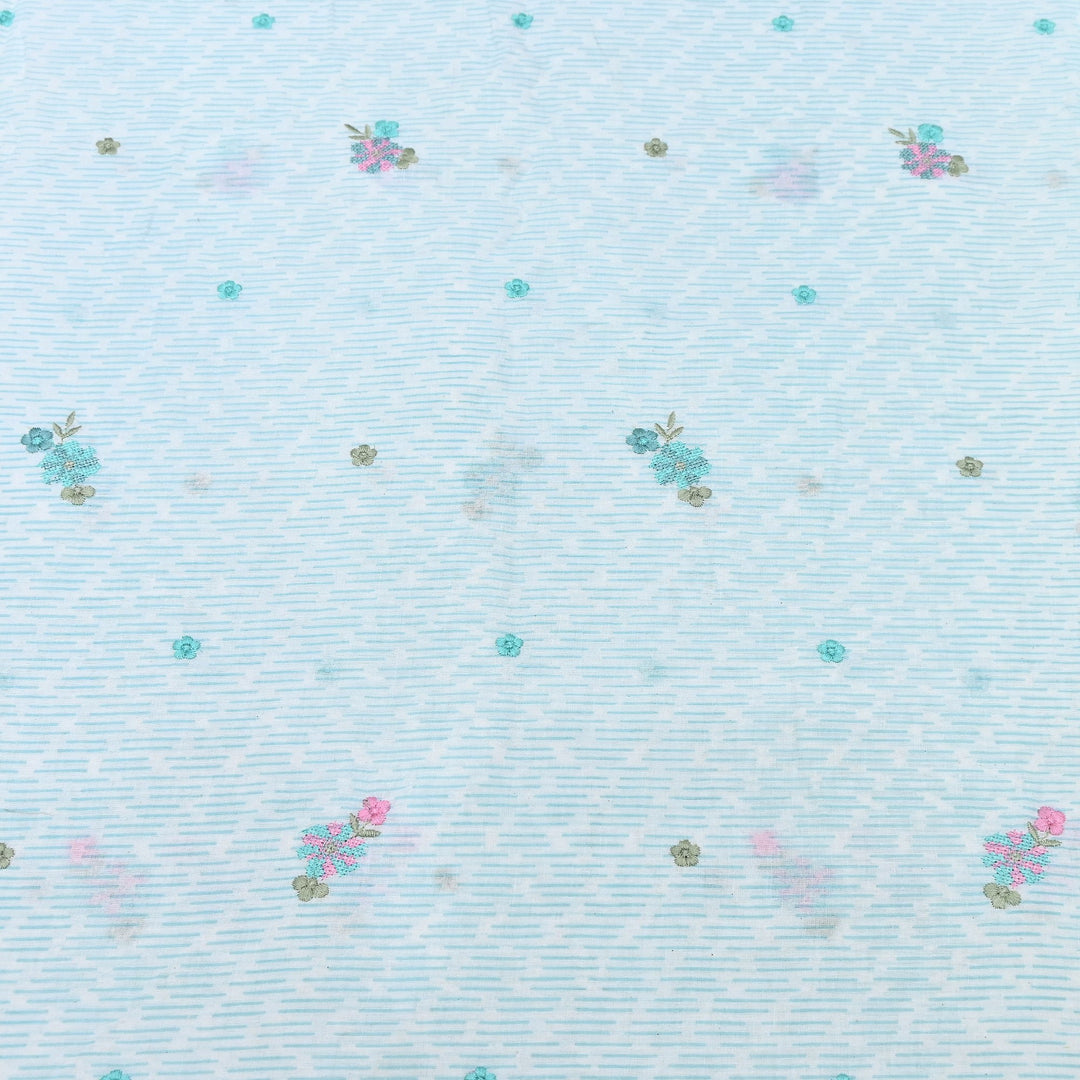 Premium Cotton Malmal Discharge Print Embroidery Fabric | Soft Lightweight Designer Fabric- GP4168A-5