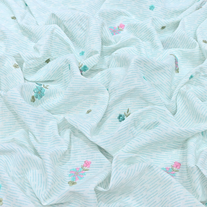 Premium Cotton Malmal Discharge Print Embroidery Fabric | Soft Lightweight Designer Fabric- GP4168A-5