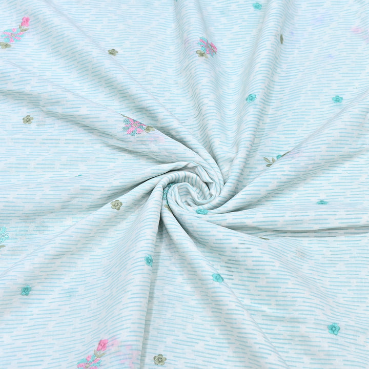 Premium Cotton Malmal Discharge Print Embroidery Fabric | Soft Lightweight Designer Fabric- GP4168A-5