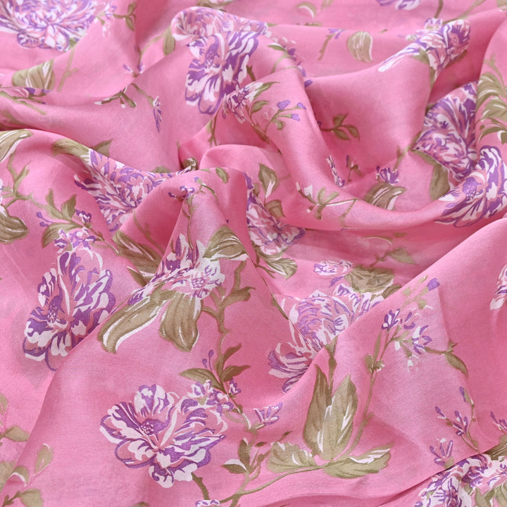 Silk Chanderi Digital Print Fabric 44" – Soft Lightweight Designer Fabric 001664-5